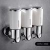 Dispensador de Jabón de Acero Inoxidable con Varilla de Tracción de Tres Cabezales Presión Manual Dispensador de Jabón para Champú y Gel de Ducha Jabón de Presión para Inodoro de Hotel