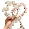 Guirlanda Infantil Acessórios de Cabelo Princesa Super Fada Menina Flor Pérola Fita Tiara Doce Daminha Floco de Neve Aro de Cabelo Popular