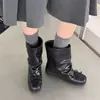 Botines Negros de Moda con Temperamento de 3 cm 2026 Otoño/Invierno Nuevos Botines Vaqueros Casuales de Punta Cuadrada y Suela Plana para Mujer