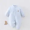 Macacão Acolchoado para Bebê 40g Outono/Inverno Body Acolchoado para Bebê Roupas de Algodão para Bebê Algodão Fino Conjunto de Duas Peças para Engatinhar