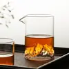 Taza de Servicio Justa al por Mayor Estilo Japonés Resistente a Altas Temperaturas, Recipiente para Compartir Té, Juego de Té Kung Fu de Vidrio de Borosilicato Alto, Taza Individual