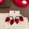 Excelente Lazo Rojo Terciopelo para Año Nuevo con Lazo Lindo y Banda Elástica de Bola, Anillo Dulce para el Cabello para Celebraciones de Año Nuevo
