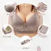 Talla Grande Delgado Sin Aro Cómodo Transpirable Ajustable Ropa Interior Pecho Grande Lado Pequeño Recogido Sujetador para Madres