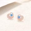 Pendientes Originales de Plata de Ley 999 para Mujer Verano Diseño de Alta Gama Pendientes de Zirconia Corazón Estilo Coreano Ins