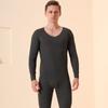 Conjunto de roupa íntima térmica unissex de veludo imitação dupla face AB, gola V, modelagem slim, roupa de outono, calça de outono, conjunto para casal de alta elasticidade