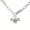 Collar de Lujo Ligero de Alta Gama Estilo Transfronterizo Europeo y Americano Acero Inoxidable Chapado en Oro de 18 Quilates Collar Cruzado Ancho Texturizado para Mujer