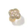 Joyería Antigua Linda Hip-Hop Europeo y Americano Nuevo Anillo Anillo de Cruz Anillo de Cobre Incrustado con Zirconia Sentido de Nicho de Alta Gama