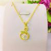 Cadena de latón chapada en oro para mujer, nueva, estilo coreano, colgante con incrustaciones de diamantes de imitación artificiales, collar de moda estilo coreano.