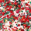 Miçangas de Arroz de Vidro em Vários Estilos, Miçangas Soltas Misturadas para Pulseiras, Colares, Acessórios de Joias Artesanais DIY, Kit de Material para o Natal