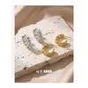Pendientes de botón de diseño de nicho de dropshipping de joyería con forma de corazón, chapados en plata 925, simples, con forma de corazón entrelazado en forma de C para mujer