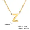 Collar de Acero Inoxidable 304 con Colgante Pequeño Soldado de 26 Letras Chapado en Oro Real de 18 Quilates, No se Desvanece, Joyería de Venta Caliente
