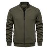 Estilo Nuevo Primavera y Otoño 2024 Chaqueta para Hombre con Cuello Alto de Color Sólido Moda Casual Ajuste Delgado Ropa para Hombre