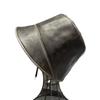 Sombrero de pescador de nicho retro de cuero PU envejecido para mujer, moda casual para otoño e invierno, combina con todo, frente largo, atrás corto, sombrero de cubeta, a prueba de sol