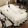 Toalha de mesa oval para sala de jantar estilo francês, à prova d'água, à prova de óleo, lavável, resistente ao calor, nova sensação de luxo leve de alta qualidade, toalha de mesa redonda dobrável