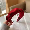 Estilo coreano plissado de aba larga tecido arco de cabelo temperamento alta qualidade cor sólida faixa de cabeça acessórios de cabelo feminino estilo francês barraca atacado em estoque