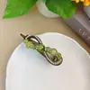 Novo Prendedor de Cabelo Torcido com Pedras Strass e Contas Estilo Chinês para Mulheres, Acessório de Cabelo de Alto Padrão, Presilha de Garra Exquisita para a Parte de Trás da Cabeça
