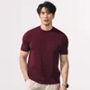 Ropa de Hombre Xintang 2026 Verano Estilo Old Money Color Sólido Cuello Redondo Camiseta de Punto Versátil Simple Manga Corta