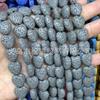 Contas de pedra vulcânica em forma de coração coloridas atacado rocha vulcânica preta forma de amor acessórios para joias DIY contas