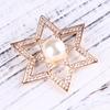 Lanhao Moda Coreana Versátil Atmosférica Broche de Estrela de Seis Pontos Totalmente Cravejado com Pérolas Alfinete de Broche Acessórios para Roupas Femininas