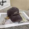 Gorra de béisbol suave de estilo coreano con bordado de letras, rasgada y desgastada, para mujer, a la moda, a prueba de sol, estilo occidental, con visera, para viajar