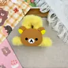 Novo Clipe de Cabelo de Pelúcia Macio Dupla Face de Urso Desenho Animado Fofo para a Parte de Trás da Cabeça, Grampo de Cabelo Tipo Pinça de Tubarão Acessório de Cabeça