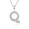 Amazon transfronterizo nuevo collar con incrustaciones de circonita de diamantes completos 26 letras inglesas femenino acero de titanio colgante DIY cadena de clavícula