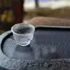 Taza de Té de Vidrio Estilo Japonés Patrón Martillado Juego de Té Traje Juego para el Hogar de Taza Gruesa Tapa para Taza de Té Tazón Trazado en Oro Juego de Té Kung Fu