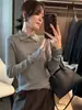 Camisa Polo de tricô elegante e sofisticada no estilo "old money" para mulheres, top de base de alta qualidade para outono e inverno, blusinha estilosa