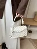 Bolso Casual Simple Nuevo de Otoño con Estampado y Lunares Elegante Moderno de Hombro Cruzado de Mano Pequeño Cuadrado para Mujer