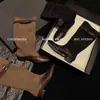 Botas de montar para mujer con patchwork de piel de vaca de capa superior, botas altas largas, nuevo modelo de invierno, punta redonda, sin cordones, tacón bajo, botas para mujer hasta la rodilla