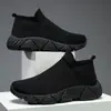 Zapatos de Hombre Deportivos Zapatos de Moda para Pareja Zapatos Lazy Slip-on de Malla Tejida con Mosca Zapatos Casuales de Caña Alta