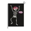 Bandera de Jardín de Halloween Nueva Transfronteriza de Amazon Estampado de Calavera Bandera de Lino Decoración de Patio