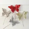 Nuevas decoraciones de lentejuelas de mariposa con purpurina y polvo de oro, adornos de árbol de Navidad de alta gama, arreglos florales, adornos colgantes y accesorios decorativos