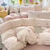 Juego de ropa de cama de gasa de doble capa, calidad A, seguro para bebés, suave como una nube, que incluye una sábana de algodón lavable, una funda de edredón y un juego de tres piezas para dormitorios, con una sábana bajera
