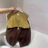 Conjunto de Colete Sem Mangas para Bebê Verão 2025 Novo Menino Bonito e Estiloso Conjunto de Duas Peças para Crianças