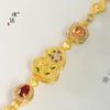 Tienda de Oro Puzuo Mismo Estilo Sha Jin Fu Lu Shuangzhen Quemado a Alta Temperatura Diseño Azul Pulsera Moda Femenina Elegante para Enviar a Novia