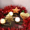 Portavelas de Hierro Metálico Retro Nórdico Adornos Decoración de Mesa Navideña Copa de Vela Romántica para Boda Accesorios para Transmisión en Vivo