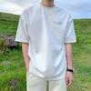 MYQ Camiseta de Manga Corta para Hombre con Estampado de Letras, Camiseta de Cuello Redondo, Verano, Moda Coreana, Estudiante Casual Holgada de Media Manga