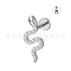 Clavo de Serpiente F136 de Titanio Jiang Ti Implatable Grado Diamante Aleación de Titanio G23 Joyería para Perforación Corporal Clavo de Hueso de Oreja Clavo de Labio