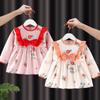 Overol infantil babero para comer de bebé delantal princesa femenina impermeable anti-suciedad estilo extranjero otoño e invierno niño bebé vestido al revés