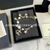 Versión Alta Xiaoxiang 1:Pulsera de Corazón de Melocotón de 1 Estrella Doble C para Mujer, Aroma Pequeño, Doble Capa, Corazón de Perla, C, Joyería de Mano para el Hogar, Venta al por Mayor
