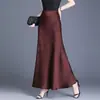 Saia Midi Acetinada com Cauda de Peixe, Saia Longa Justa ao Corpo para Mulheres, Saia de Verão Fina até o Tornozelo para Pessoas Altas