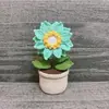 Novo Produto Acabado Criativo Feito à Mão Crochê Girassol Fio Degradê Planta em Vaso Flor de Simulação Ornamento de Mesa Presente
