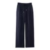 Pantalones rectos de lino con cintura alta y cordones para mujer, estilo informal, de estilo europeo y americano, de verano, de malla de color liso.