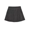 Conjunto de Dos Piezas Petite Deseo Puro: Cárdigan de Punto Gris y Falda Corta Plisada de Cintura Alta para Mujer