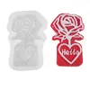 Forma de Silicone para Confeitaria Fondant Duo Chuang Flor Rosa Olá Forma de Silicone Flor Forma de Silicone Líquido Forma para Pudim