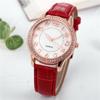 Reloj con Manecillas Luminosas Incrustadas de Diamantes Correa de Cuero para Mujer Transfronterizo Reloj de Mujer Reloj de Cuarzo Fabricante Venta al por Mayor Dropshipping Relojes Reloj de Pulsera
