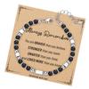 Pulsera de cuentas esmeriladas negras de acero inoxidable con nuevo diseño transfronterizo de 4 mm con flor de cebra en polvo, pino emperador púrpura y ojo de tigre amarillo