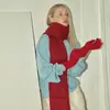 Exportado para a Coreia, Luvas 80% Lã, Quentes, Cor Sólida, Compatíveis com Tela de Toque, Luvas sem Dedos para Mulheres, Estilo Tricô Outono e Inverno, Luvas com Dedos Separados
