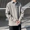 Camisa tipo polo de manga larga para hombre, moderna y elegante, con cuello de solapa, adecuada para uso casual, versátil, versión coreana 2026, top de moda de otoño